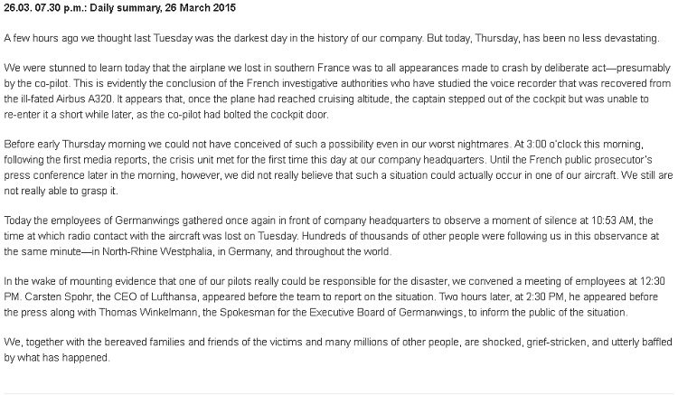 Germanwings online update